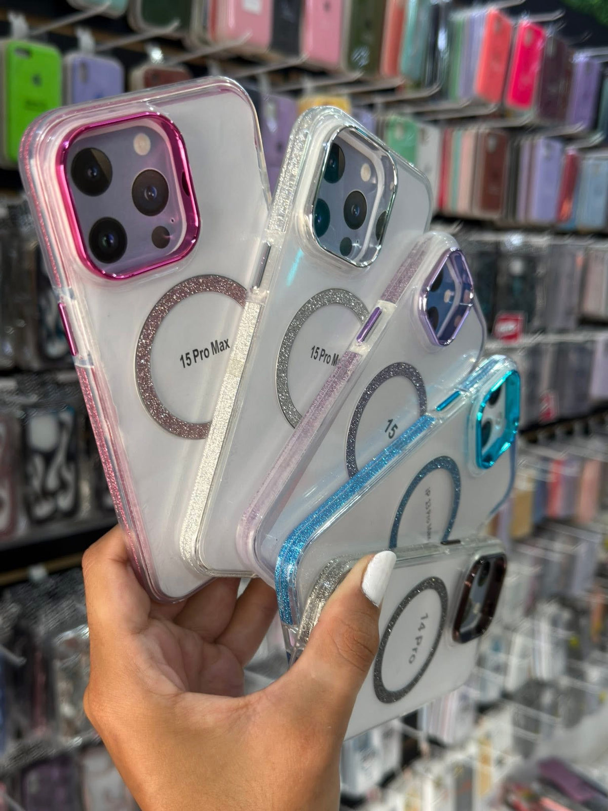 Fundas MagSafe brillo