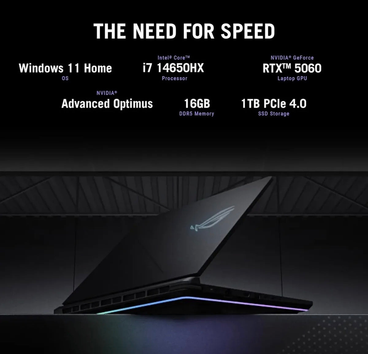 ASUS ROG Strix G16 (2025)
Core i7-14650HX · RTX 5060 · 16GB · 1TB · 16" 165Hz