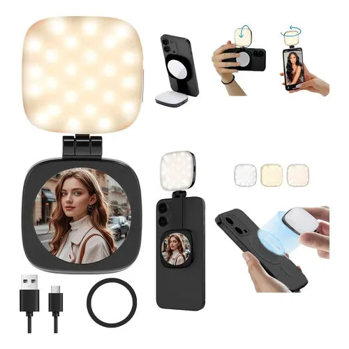 Luz led con espejo magnético