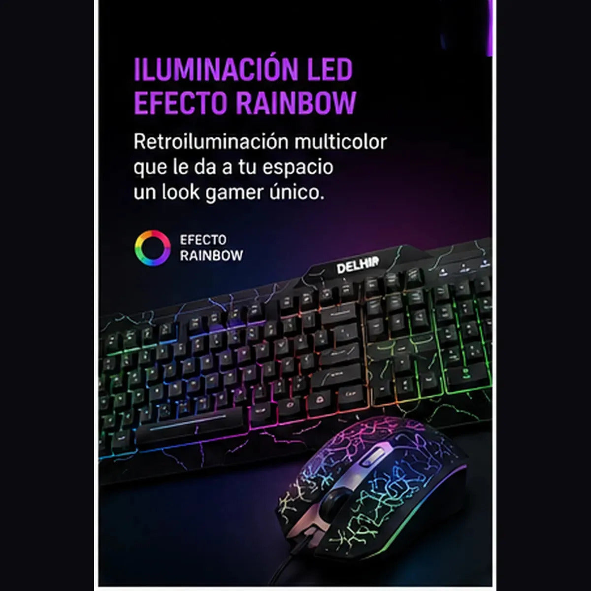 Teclado y mouse gamer RGB