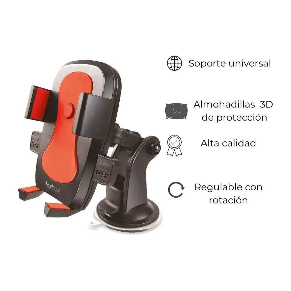 Soporte Celular Auto Rotación Vidrio Ventosa Sopapa Seguro